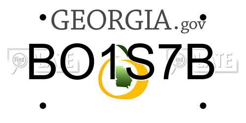BO1S7B Georgia License Plate