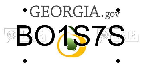 BO1S7S Georgia License Plate