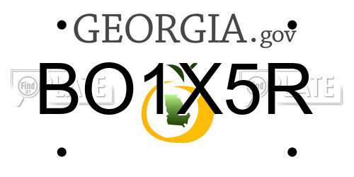 BO1X5R Georgia License Plate