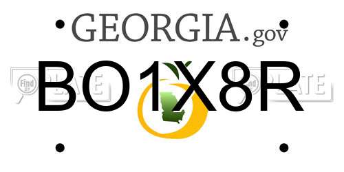 BO1X8R Georgia License Plate