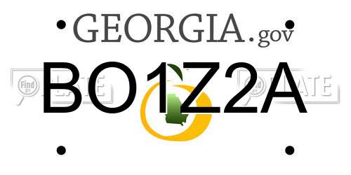 BO1Z2A Georgia License Plate