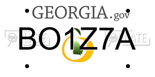 BO1Z7A Georgia License Plate