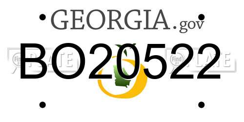 BO20522 Georgia License Plate