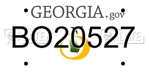 BO20527 Georgia License Plate