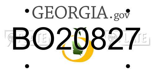 BO20827 Georgia License Plate