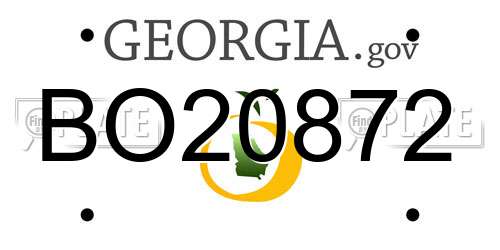 BO20872 Georgia License Plate