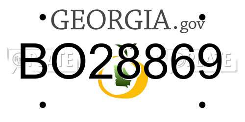 BO28869 Georgia License Plate