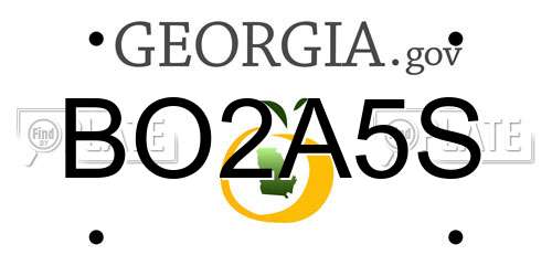 BO2A5S Georgia License Plate