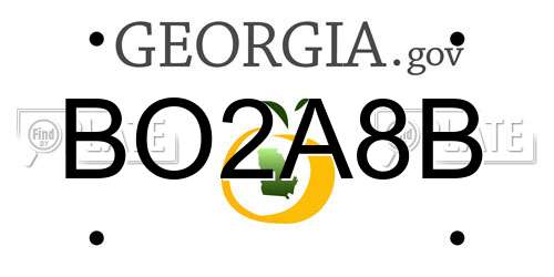 BO2A8B Georgia License Plate