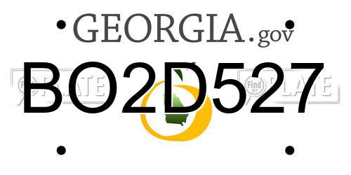 BO2D527 Georgia License Plate