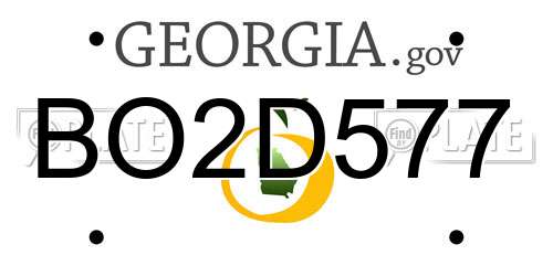 BO2D577 Georgia License Plate