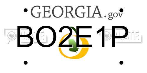 BO2E1P Georgia License Plate
