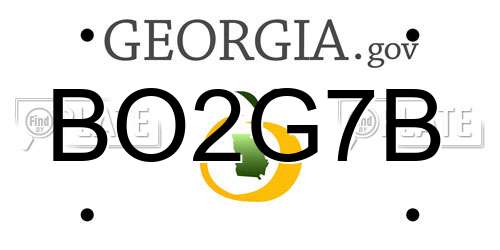 BO2G7B Georgia License Plate