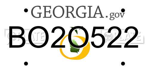 BO2O522 Georgia License Plate
