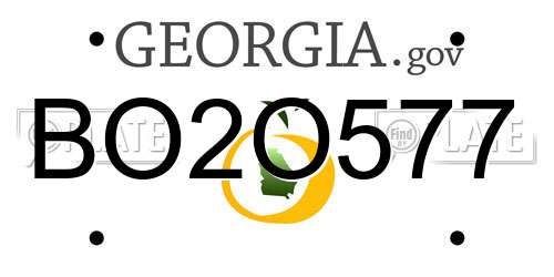 BO2O577 Georgia License Plate