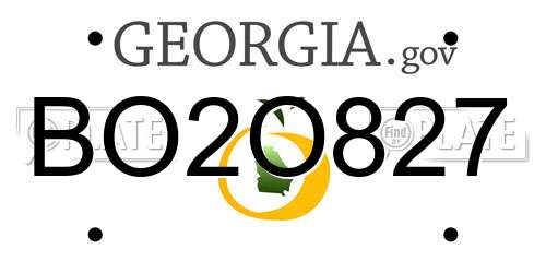 BO2O827 Georgia License Plate