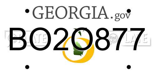 BO2O877 Georgia License Plate