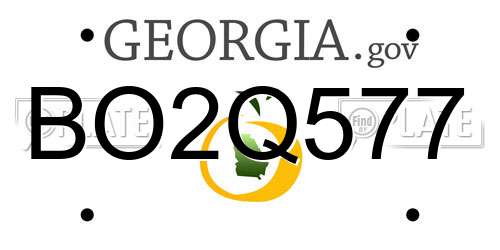 BO2Q577 Georgia License Plate