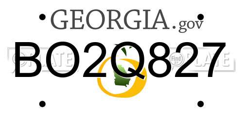 BO2Q827 Georgia License Plate