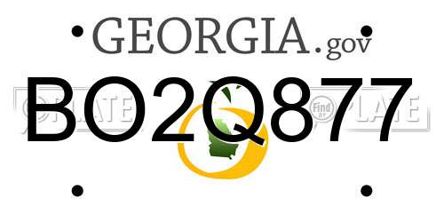 BO2Q877 Georgia License Plate