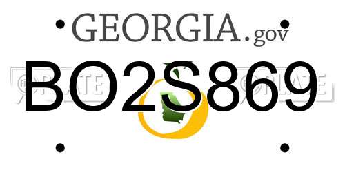 BO2S869 Georgia License Plate