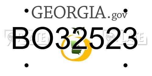 BO32523 Georgia License Plate