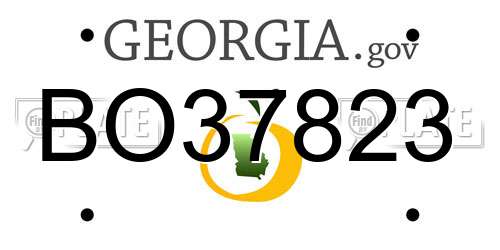 BO37823 Georgia License Plate