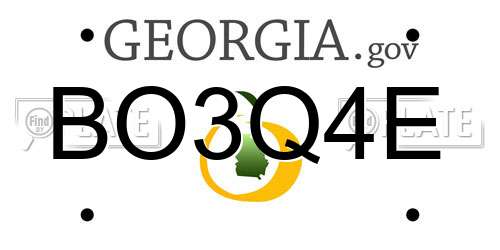 BO3Q4E Georgia License Plate