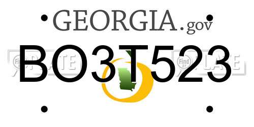 BO3T523 Georgia License Plate