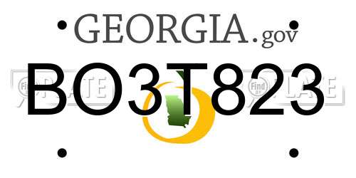 BO3T823 Georgia License Plate