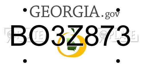 BO3Z873 Georgia License Plate