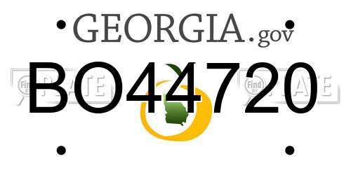 BO44720 Georgia License Plate