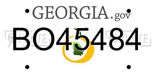 BO45484 Georgia License Plate