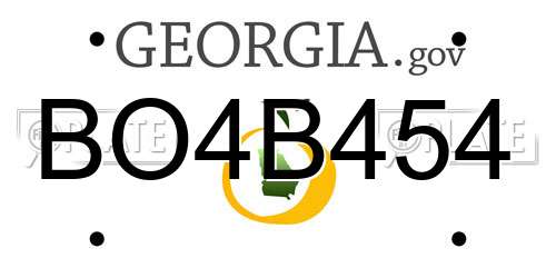 BO4B454 Georgia License Plate