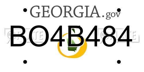 BO4B484 Georgia License Plate