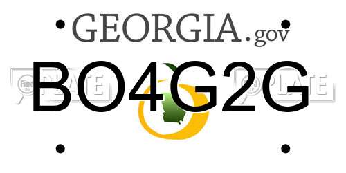 BO4G2G Georgia License Plate