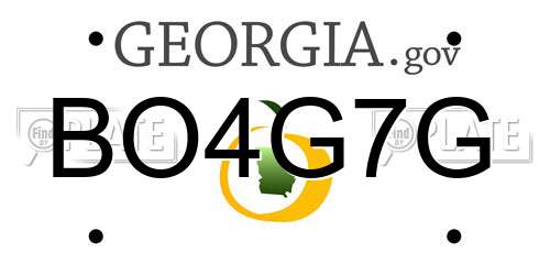 BO4G7G Georgia License Plate