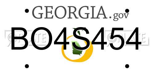 BO4S454 Georgia License Plate