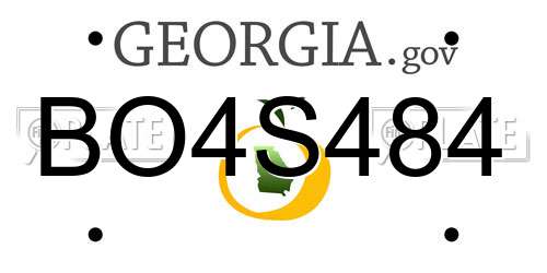 BO4S484 Georgia License Plate