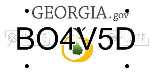 BO4V5D Georgia License Plate