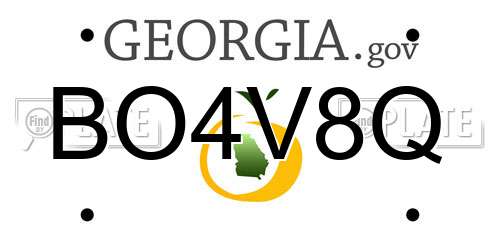 BO4V8Q Georgia License Plate
