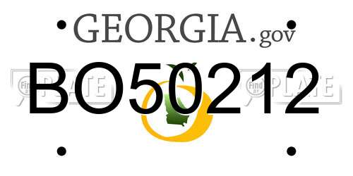 BO50212 Georgia License Plate
