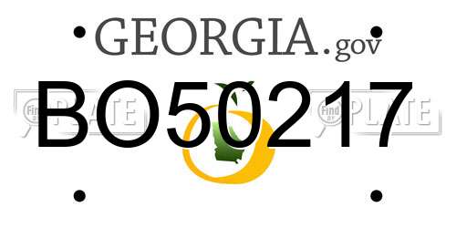 BO50217 Georgia License Plate