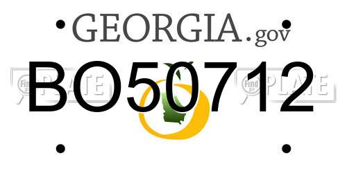 BO50712 Georgia License Plate