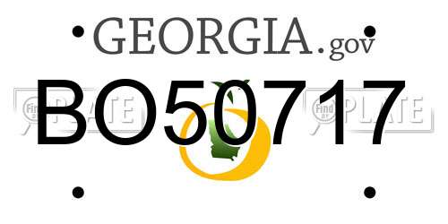 BO50717 Georgia License Plate