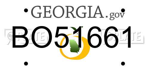 BO51661 Georgia License Plate