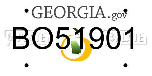BO51901 Georgia License Plate