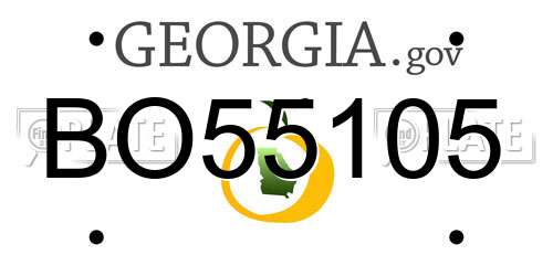 BO55105 Georgia License Plate