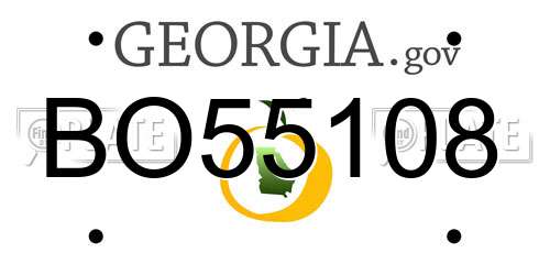 BO55108 Georgia License Plate