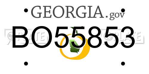 BO55853 Georgia License Plate